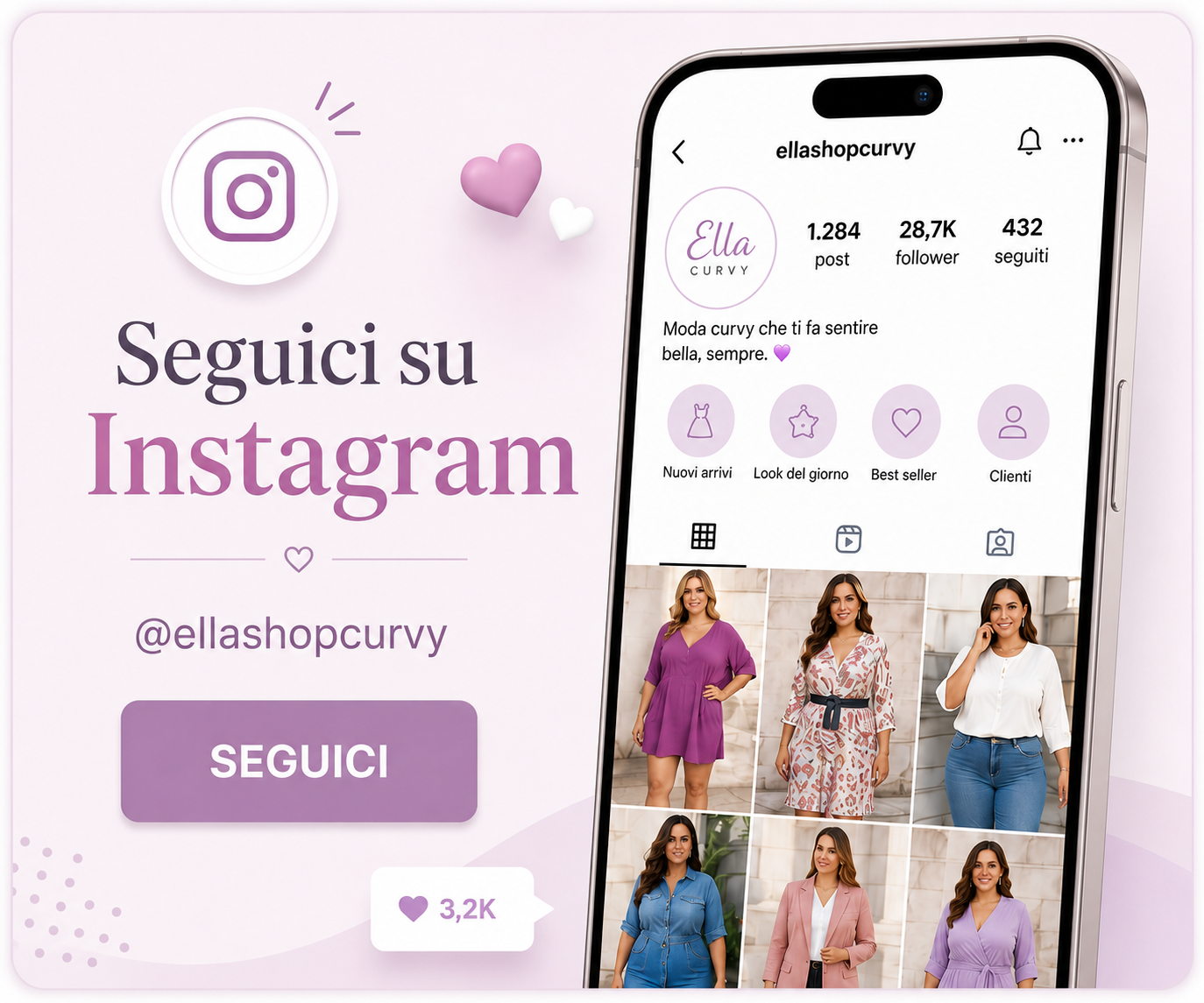 Profilo Instagram Ella Shop Curvy