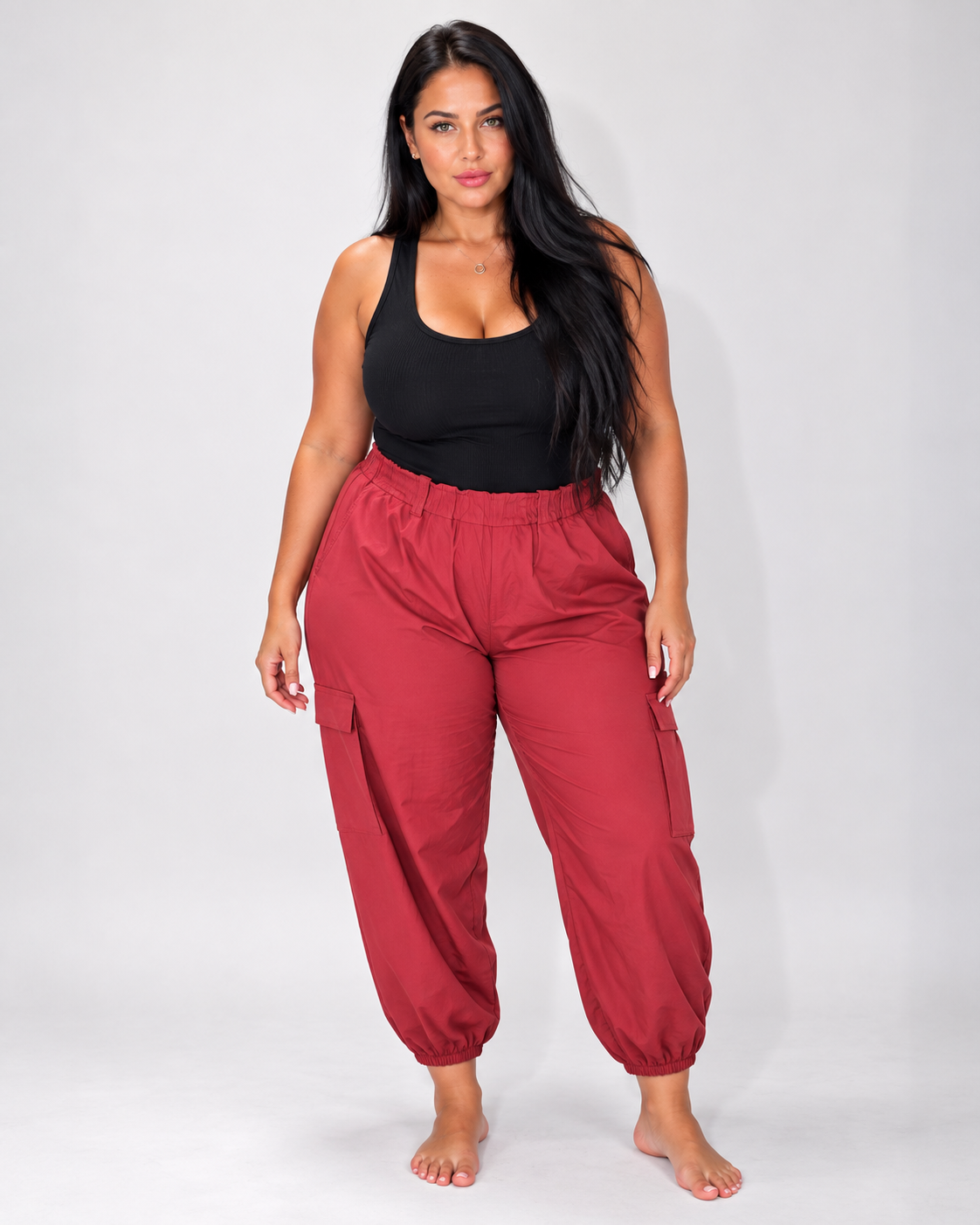 Sally – Pantalone Cargo con Elastico in Vita