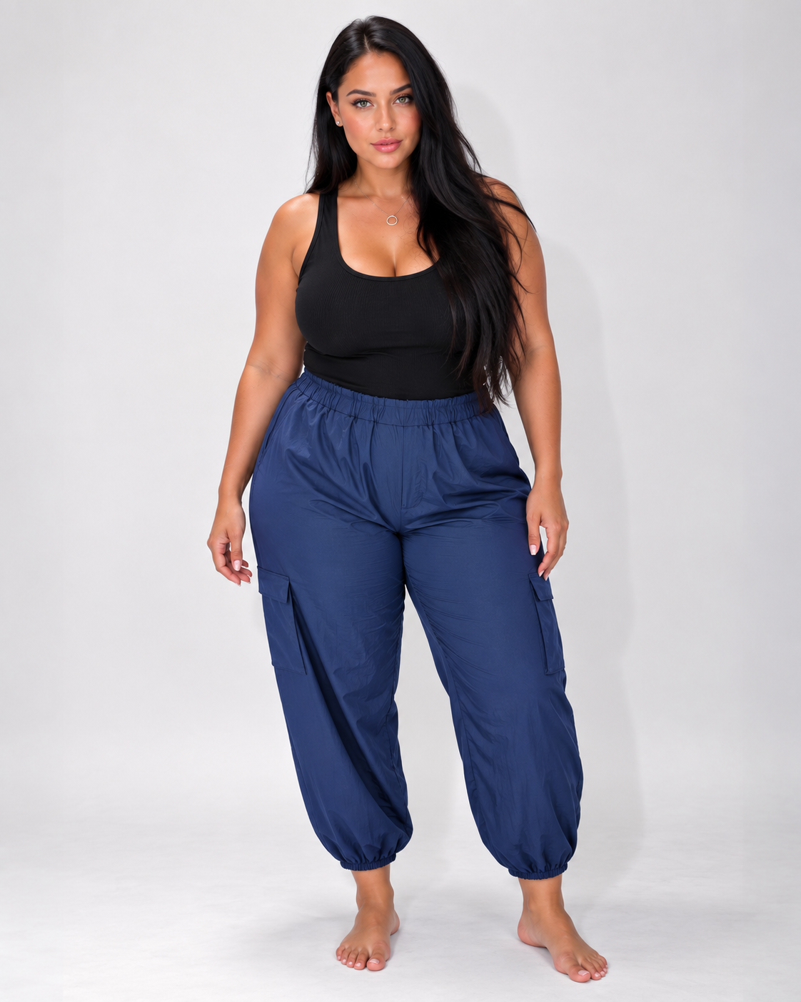 Sally – Pantalone Cargo con Elastico in Vita