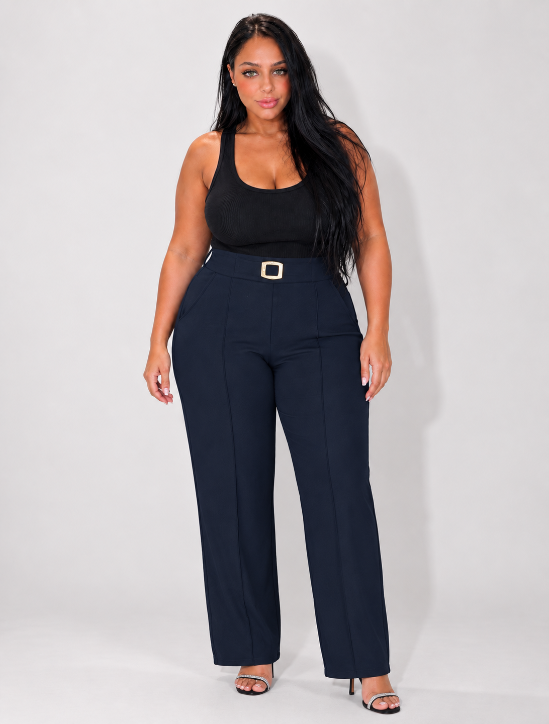 Pantalone Monaco con fibbia Strass