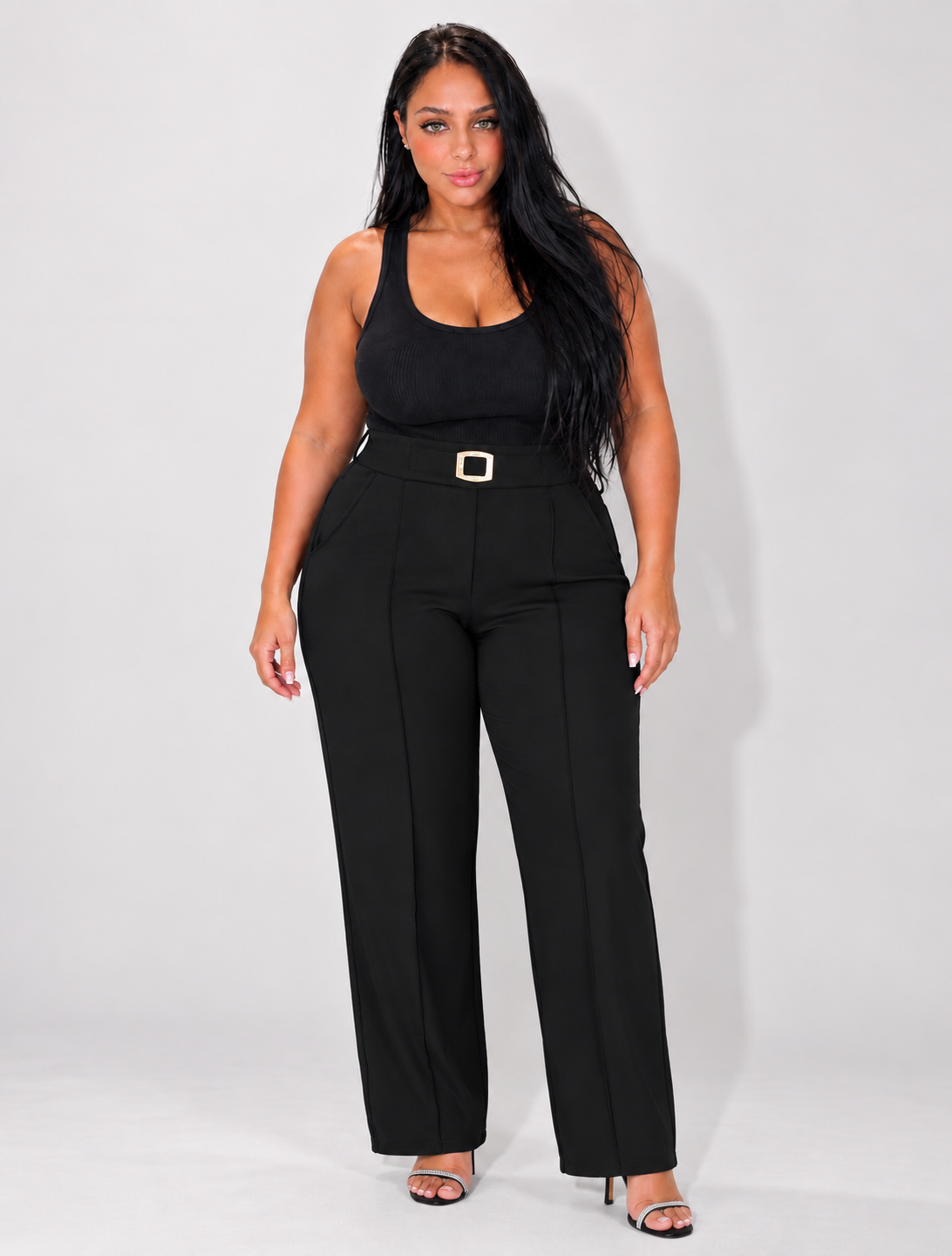 Pantalone Monaco con fibbia Strass