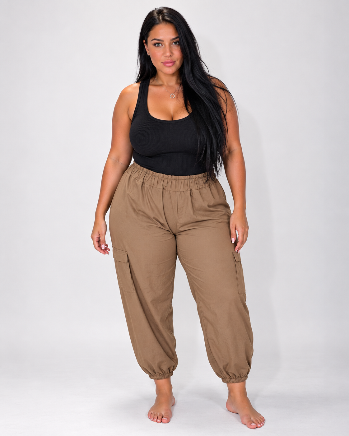 Sally – Pantalone Cargo con Elastico in Vita
