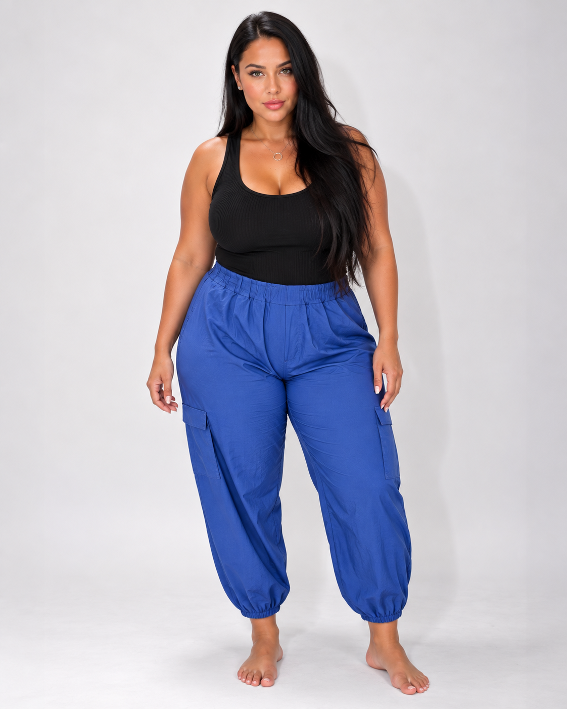 Sally – Pantalone Cargo con Elastico in Vita
